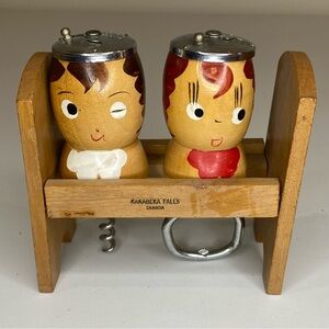 Kakabeka Falls Canada Anthropomorphic Salt Pepper Shaker Corkscrew Bottle Opener